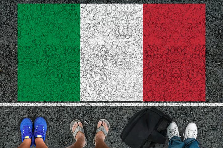 italian flag and border