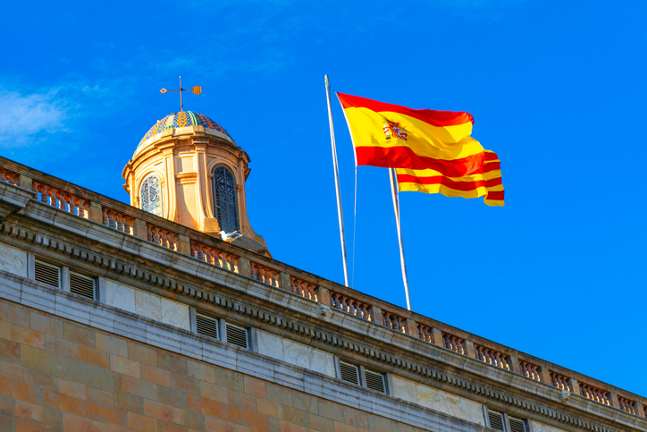 Spanish flag on the rooftop