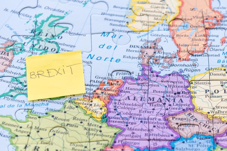 Brexit Note On A European Map