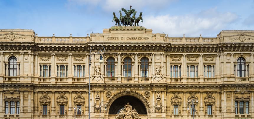 The Palace of Justice (Palazzaccio), the seat of the Supreme Court of Cassation, Rome, Italy